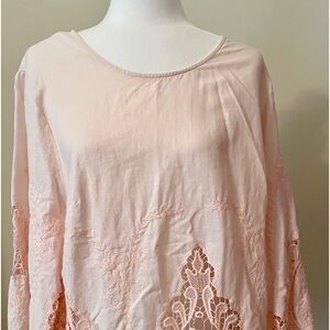 Pink lace top. So Romantic. Pair with jeans or skirt. Just enough peek through